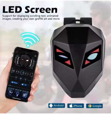 LED Eye Animation Riding Backpack RB-01 | Smart LED Motorcycle Riding Bag
