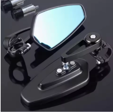 Bar End Mirrors Diamond Shape (SM-19) | Stylish CNC Motorcycle Rear View Mirrors