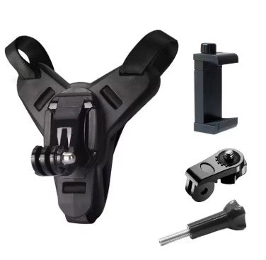 Helmet Chin Mount Strap Holder – Universal Mobile & Action Camera Mount for Riders