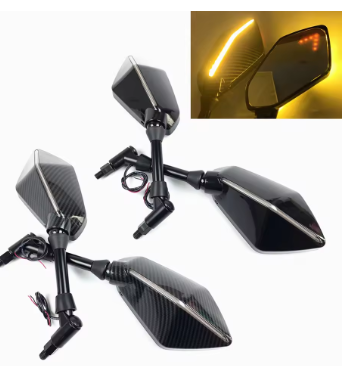 New Design LED Side View Mirrors – Universal Motorcycle Rear View Mirrors