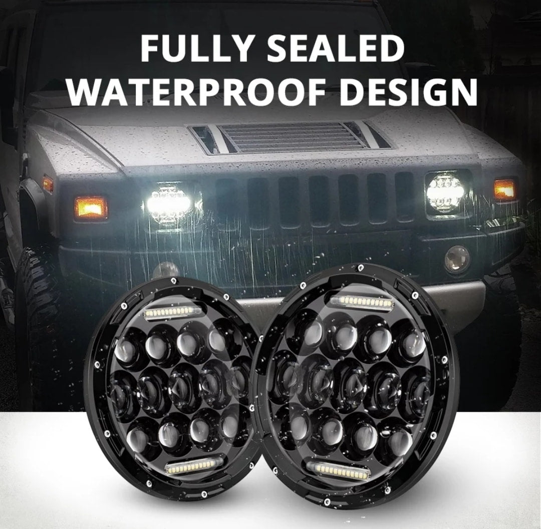 7" Panel LED Light with 13 LEDs | Universal Motorcycle & Car Headlamp