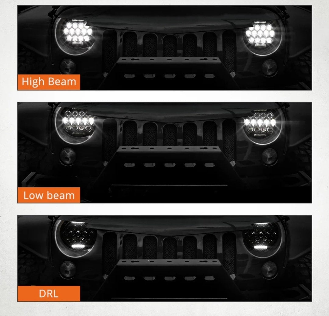 7" Panel LED Light with 13 LEDs | Universal Motorcycle & Car Headlamp