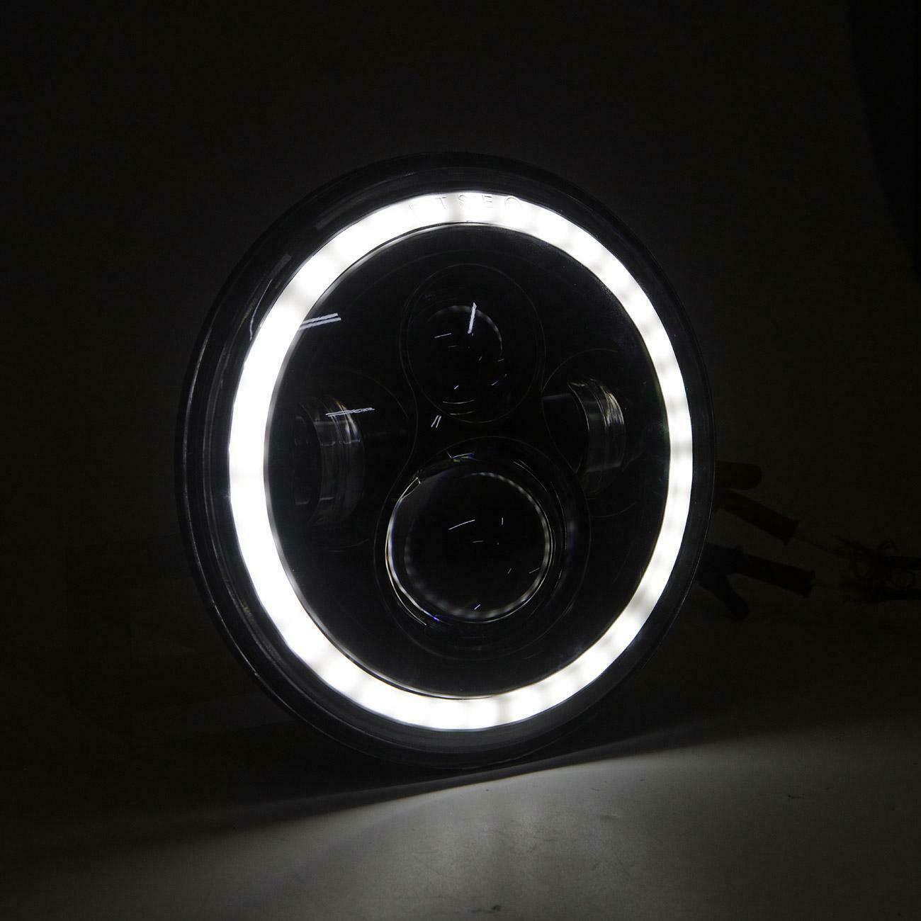 7″ Round LED Headlight with 4 Projectors, DRL & Angel Eyes | Universal Fit for Bikes & Jeeps