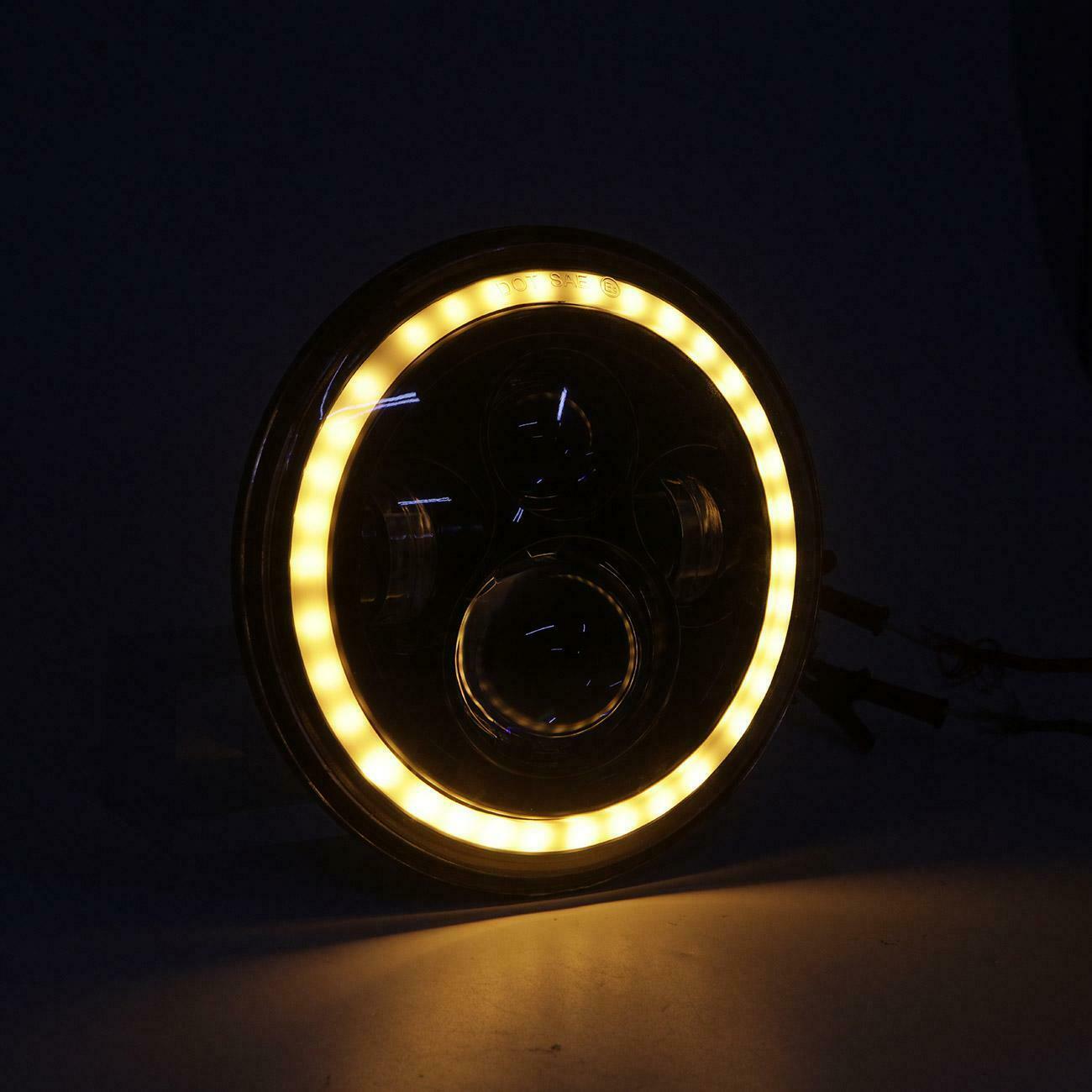 7″ Round LED Headlight with 4 Projectors, DRL & Angel Eyes | Universal Fit for Bikes & Jeeps