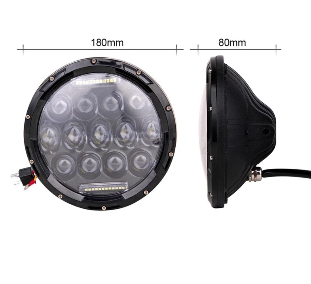 7" Panel LED Light with 13 LEDs | Universal Motorcycle & Car Headlamp