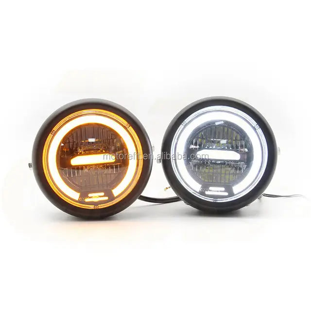 6.5″ Round Metal Motorcycle Headlight | Classic Universal Bike Headlamp
