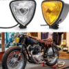 Universal Motorcycle Headlight H11 – Triangle Metal Body for Chopper, Cafe Racer, Bobber & Brat